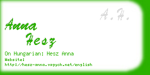 anna hesz business card